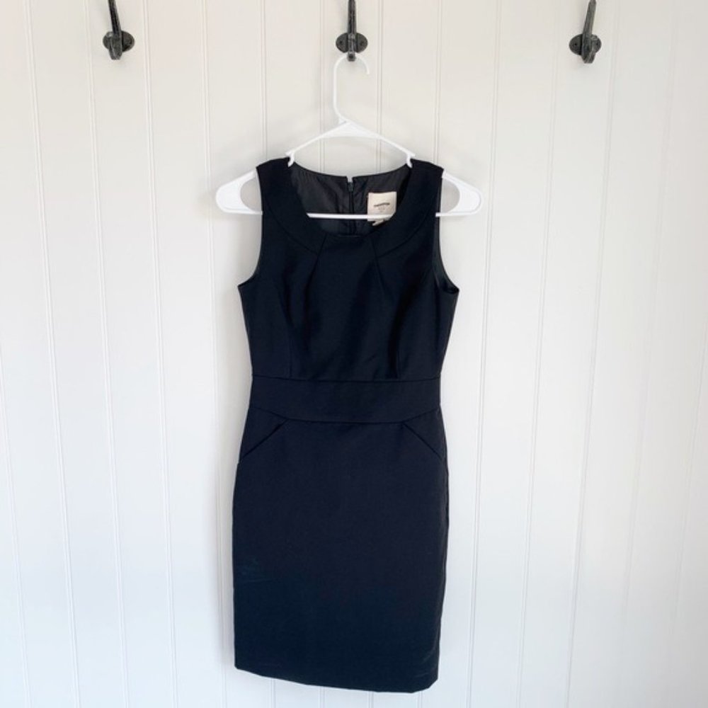 J. Crew Suiting Black Sheath Dress Size 0P